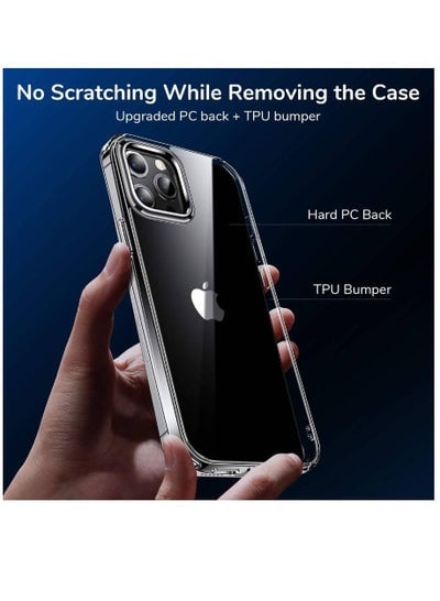 جراب iPhone 12 Pro Max الشفاف مصنوع من مادة TPU عالية الجودة لهاتف iPhone 12 Pro Max مقاوم للصدمات مقاس 6.7 بوصة