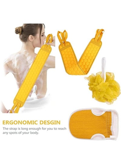 Set of Bath Loofah Sponge Exfoliating Back Scrubber Shower Gloves Bath Towel Bath Shower Accessories