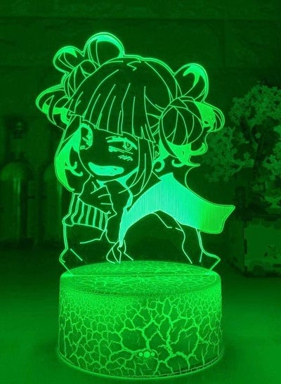 متعدد الألوان 3D ضوء الليل الوهم LED مصابيح ديكور مصباح للأطفال بطلي الأكاديمية Himiko Toga 3D مصباح أنيمي Boku No Hero Academia Cross My Body أضواء ليلية لتزيين غرفة النوم