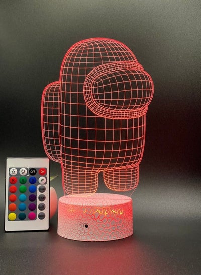 Among Us Night Light Table Lamp Among Us Table Lamp LED Light Night Light Table Lamps 3D Illusion Desktop Lamp USB Powered LED Lights Bedroom Decoration Lamp for Kids Gift Graduation Gift