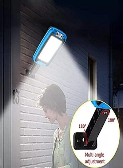 Smart Solar Street Lamp Solar Power Sensor Light Water Resistant With Remote Control Used for Outdoor Wall Lamp on Park Street (240 COB Lights. (Blue)