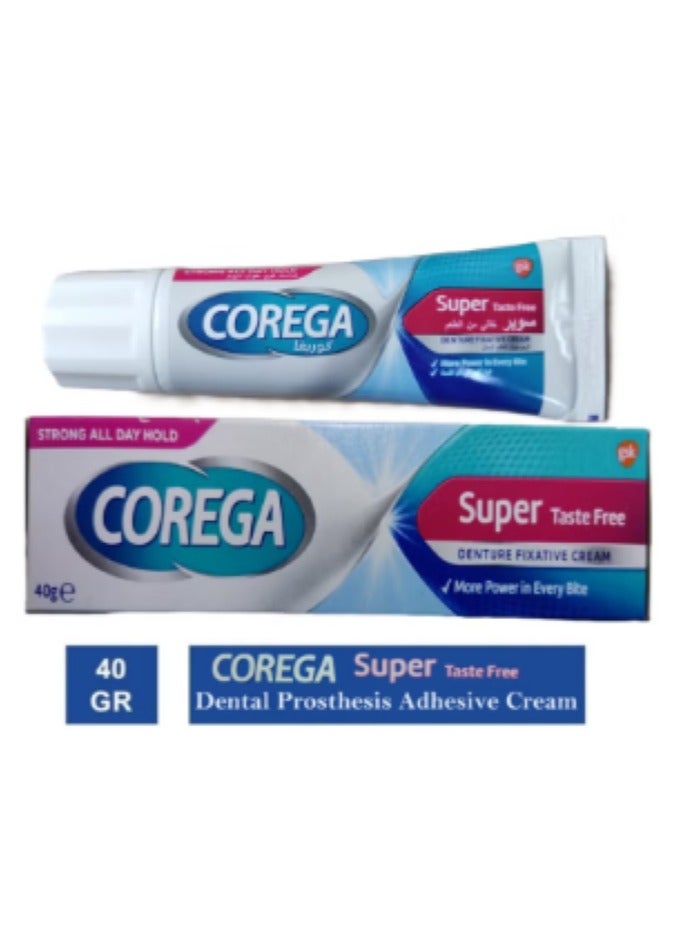 COREGA 2 Pack of Corega Strong Hold All Day Long Denture Adhesive Flavor-Free Cream 40G