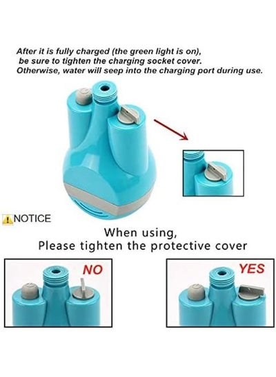 Portable Camping Shower, Travel Shower Outdoor Portable Shower Head 2200 mAH Rechargeable Battery USB Cable 1.8m Hose Water Pump for Outdoor Travel Bike Car Washing Pet Cleaning Plants Watering