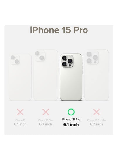 حافظة سيليكون لهاتف iPhone 15 Pro Magsafe مع حماية من الدرجة العسكرية وحافظة سيليكون MagSafe عالية الجودة تدعم الشحن اللاسلكي 6.1 بوصة