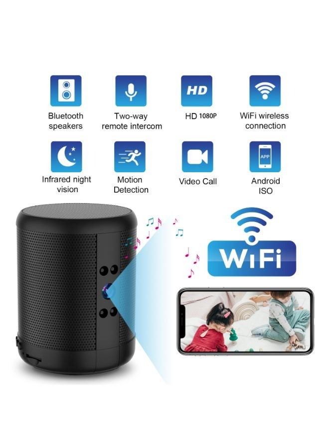 Rechargeable 4K HD Mini Wifi Camera Portable Bluetooth Speaker Home Security Camera