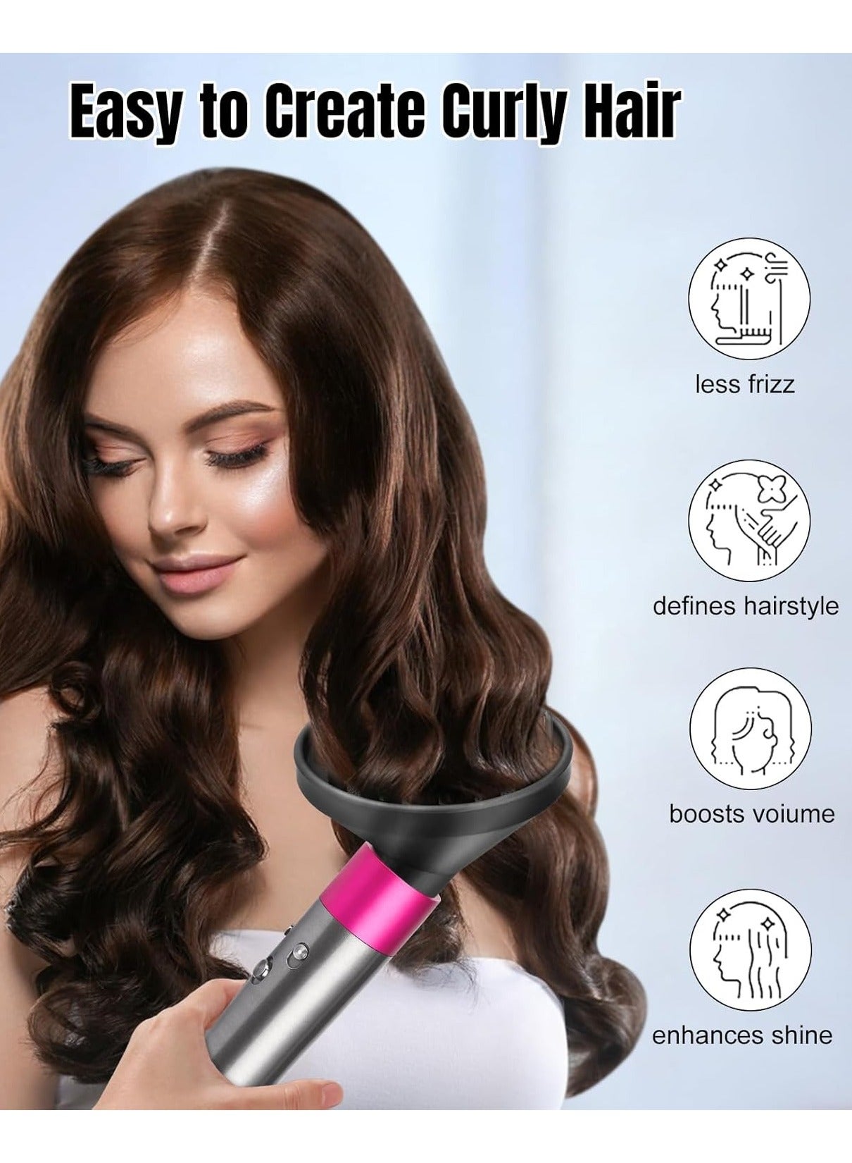 Portable Hair Styler Diffuser Attachment, Compatible with HS01, HS03 & HS05, Lightweight and Compact Design for Effortless Hair Drying and Styling