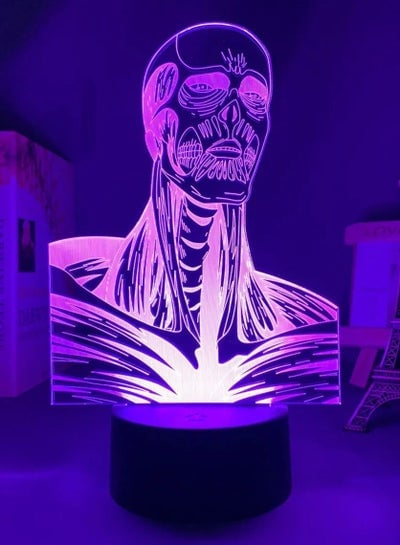 هجوم على تيتان هائلة تيتان 3D الاكريليك ضوء الليل أنيمي LED ضوء الوهم منضدة مصباح مصباح الليل