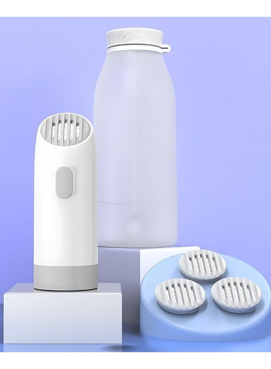 Portable Electric Bidet with 400ml Water Bottle and 3 Nozzles for Adjustable Spray Patterns, Featuring One-Touch Controls for Easy Operation, Ideal Personal Hygiene Sprayer for Home, Office and Outdoor Use