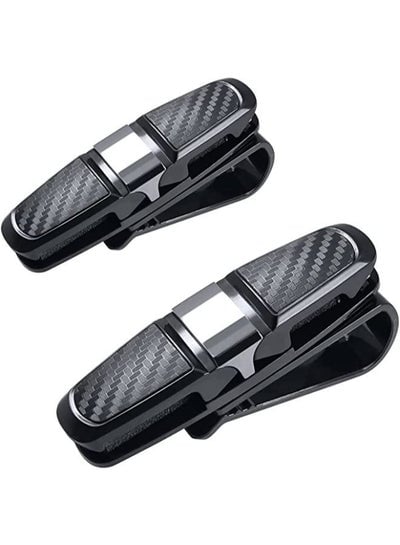 2 Pieces Sun Glasses Holder Clip Hanger for Car Sun Visor Mount Ticket Card Clip Sun Glasses and Eye Glasses Double-End Clip Holder for your Car 180° Rotational Glasses Holder