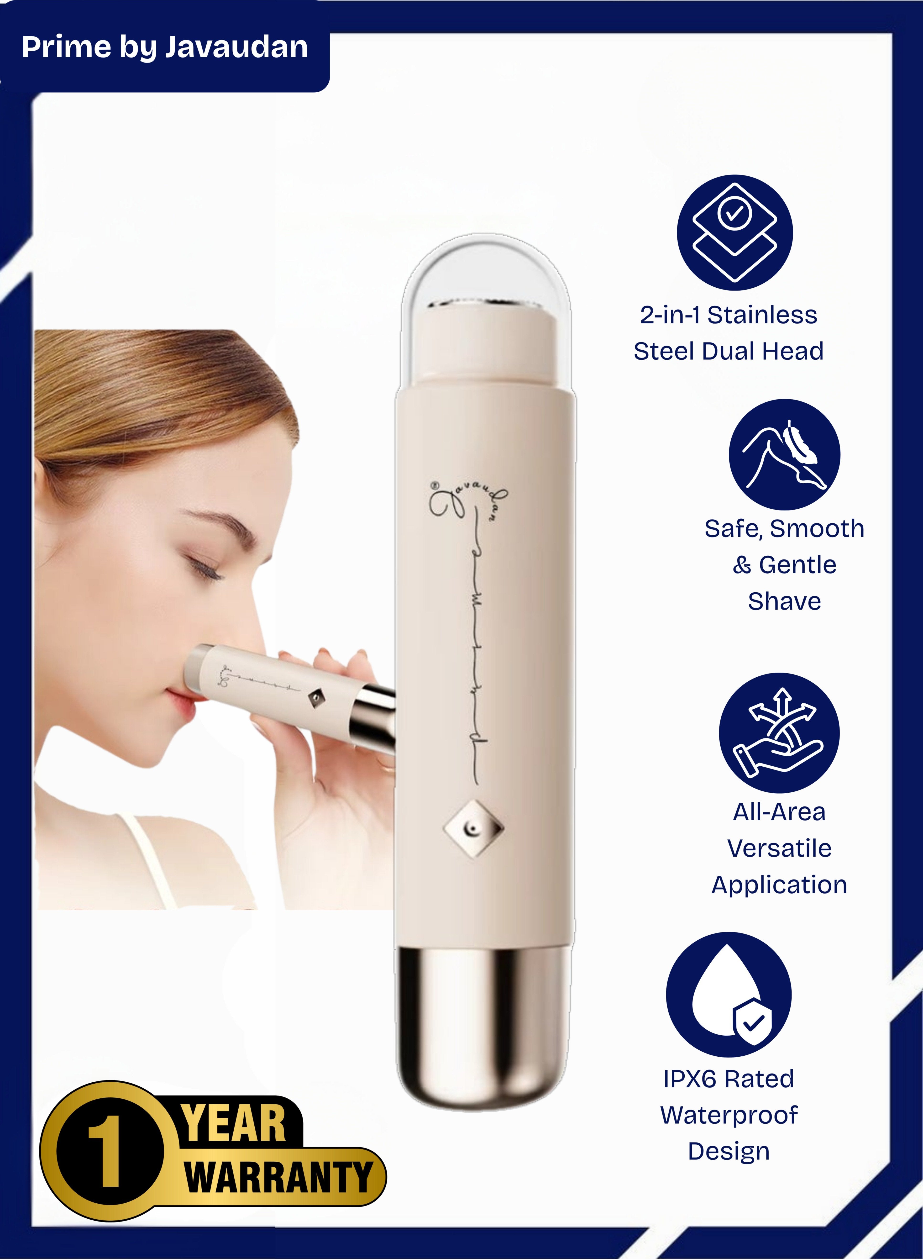 2-in-1 Electric Hair Removal Trimmer for Women – Dual-Head Waterproof Shaver for Underarms, Bikini, Face & Body – Rust-Resistant, Portable Grooming Tool