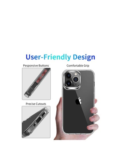 جراب iPhone 13 Pro شفاف عالي الجودة من مادة TPU لهاتف iPhone 13 Pro مضاد للخدش ومقاوم للصدمات مقاس 6.1 بوصة