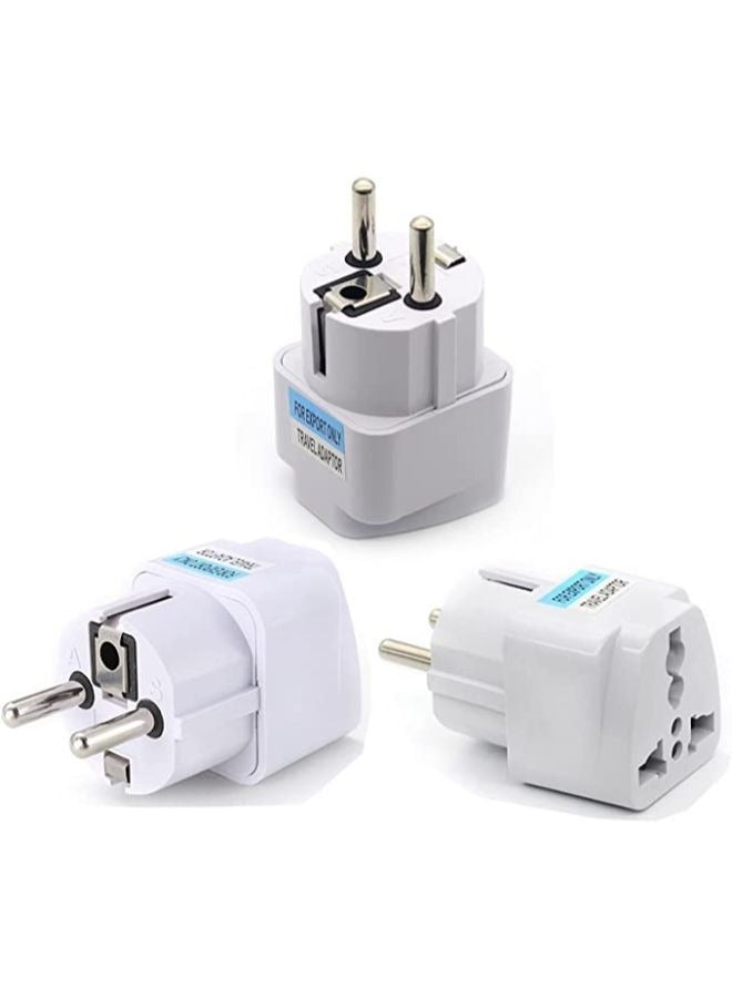 3 Pieces Universal AU US UK to EU Europe Plug AC 250V Power Travel Adapter