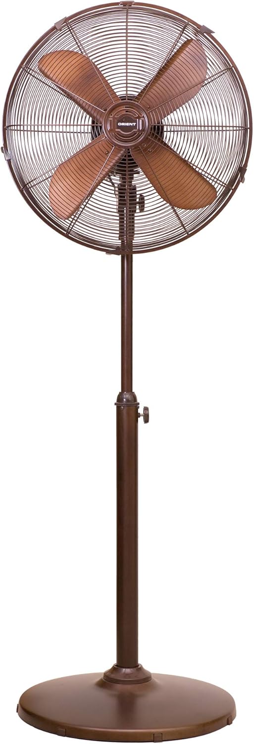 مروحة أورينت الكهربائية ذات الحامل 35 شفرة معدنية 16 بوصة (لون برونزي)