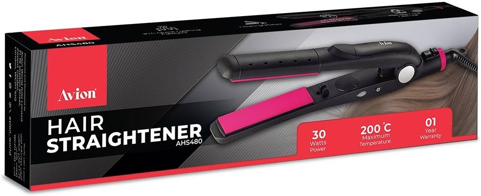 مكواة فرد الشعر أفيون | ألواح مطلية بالسيراميك | قفل للمقبض | تسخين سريع في ٤٠ ثانية | أقصى درجة حرارة ٢٠٠ درجة مئوية AHS480