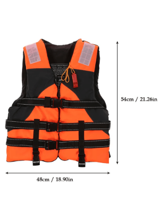 Adult Safety Life Jacket Survival Vest with Adjustable Straps and Whistle for Outdoor Water Sports Kayaking Boating Fishing Safety Jacket Vest