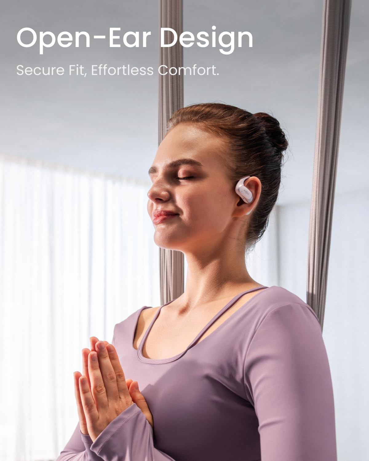 SHOKZ OpenFit Air Open-Ear Headphones, True Wireless Bluetooth Earphones with Microphone, Earbuds with Air Earhook, Fast Charging, 28h Playtime, IP54 Waterproof for Workout - White