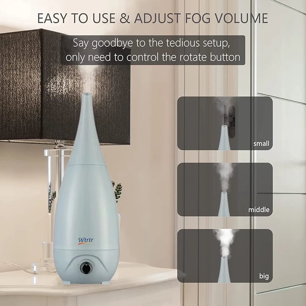 Cool Mist Humidifiers for Bedroom, Vase Design 2 Nozzle, Essential Oil Air Diffuser,Plant Humidifier Desktop Modern Room Decoration Man Woman Gift (Blue)