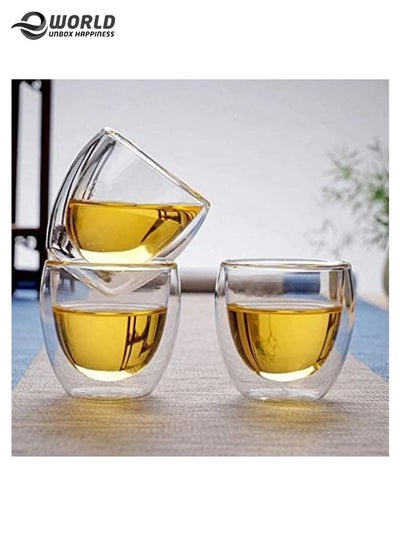 6 قطع كؤوس كوكتيل بجدار مزدوج، حجم وسط 250 مل