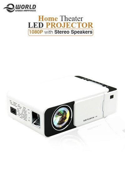 New T5 LED Projector Smart 1080P HD Home Theatre with Stereo Speakers 100 ANSI WiFi USB HDMI SD Card Headphone audio Jack 3.5mm and Mobile Phone Mirroring