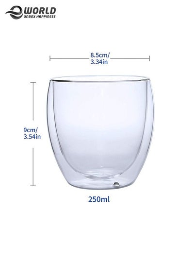 6 قطع كؤوس كوكتيل بجدار مزدوج، حجم وسط 250 مل