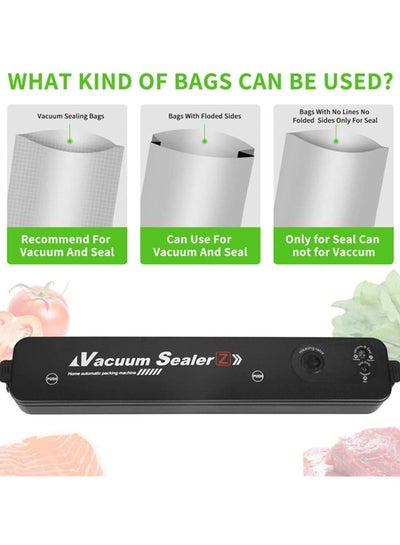 ماكينة تفريغ الهواء الأوتوماتيكية لحفظ الطعام وتخزينه، ماكينة تعبئة مع مجموعة بداية لأكياس الغلق مكونة من 10 قطع، أضواء مؤشر LED، تصميم مضغوط