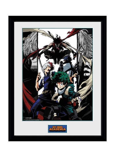 ملصق My Hero Academia مع إطار أبيض/أسود/أحمر 30x40سنتيمتر