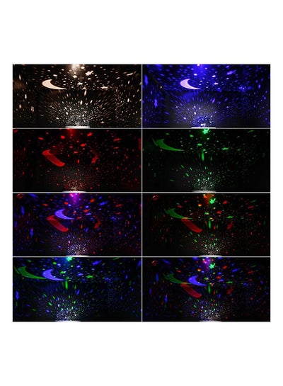 LED Star Moon Night Projector Lamp Blue/White/Black 13x15x15centimeter