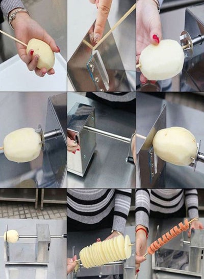 Manual Potato French Fry Vegetable Cutter Silver/Yellow 29x15x13cm