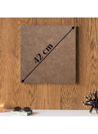 لوحة فنية جدارية مطبوعة بأمثال نجد خشبية أبيض/أسود 30x30سنتيمتر