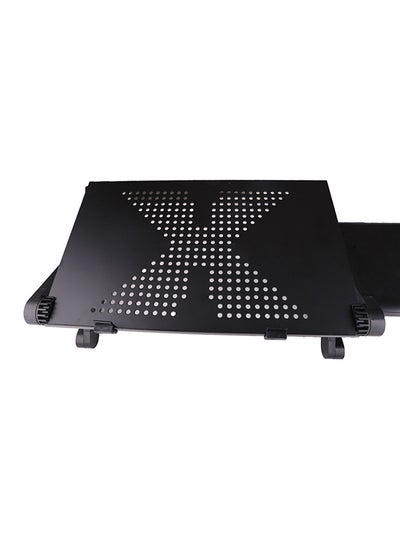 Adjustable Laptop Stand Aluminum Alloy Bed Table Stand Foldable Legs Laptop Notebook Riser Reading Holder Tray with Mouse Pad black