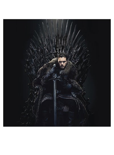 Jon Snow Game Of Thrones Themed Printed MDF Wall Art Black/Beige/Gray 30x30cm