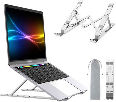 Foldable Aluminum Laptop Stand Silver