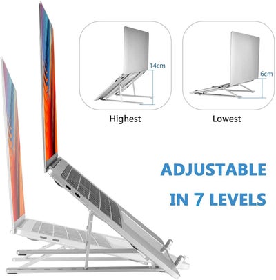 Foldable Aluminum Laptop Stand Silver