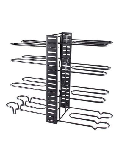 Pot Rack Organizer, 8 Tiers Adjustable Pots and Pans Organizer, Large Capacity Pot Lid Holders & Pan Rack for Kitchen Cabinet and Counter with 3 DIY Methods Black 40.8 x 26.4 x 10.8cm