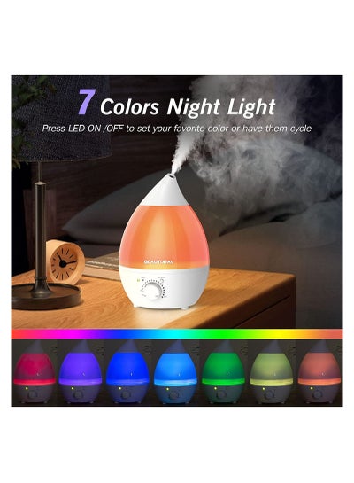 USB Car Humidifier, 250ml Mini Portable Air Purifier with 7 Colors LED Night Light, Quiet Operation, Adjustable Mist Modes for Travel Home Baby Office Car.