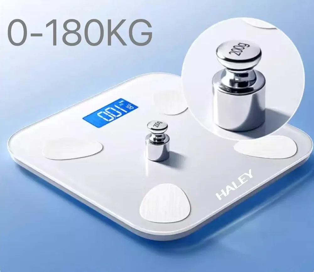 Weight Scale, 180 Kg Human body scale,LED Display,Tempered Glass,Body Fat Scale,Wireless Digital Bathroom Scale,2 Years Warranty.HY-5001 (white)