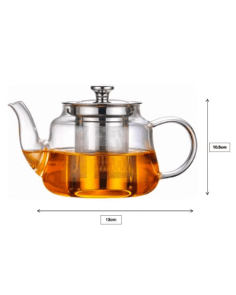800ml Glass Teapot with Removable Stainless Steel Infuser Borosilicate Glass Tea Kettle ZH-800ml