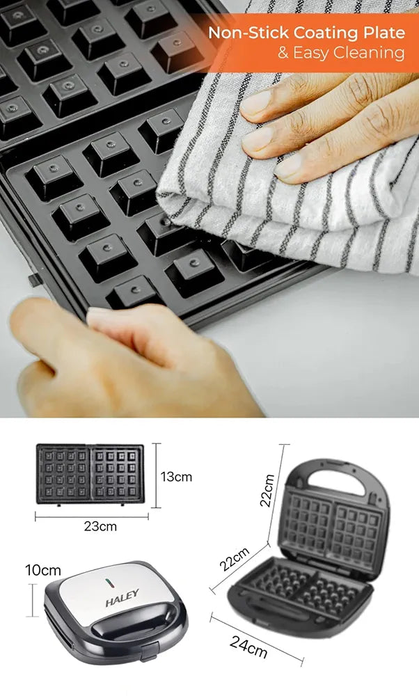 Snack Maker,750W Detachable Sandwich, Grill Maker, Waffle Maker,Doughnut,Madeleine,Plates with Bakelite Coating, 2-Year Warranty