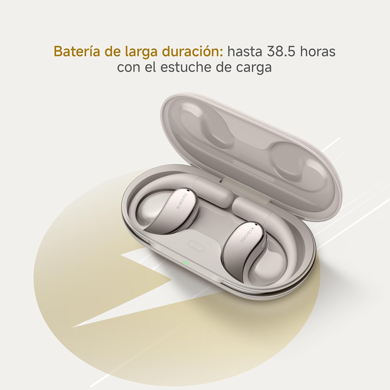 Xiaomi OpenWear Stereo – Wireless Earbuds, Noise Cancelling, Dynamic Driver, Dual Microphone, 7.5 Hours of Battery Life and 38.5 Hours with Charging Case, Beige