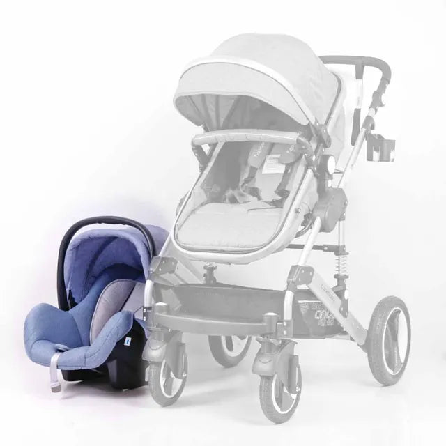 مقعد سيارة ساين بيبي الآمن مع محول لعربة الأطفال - أزرق