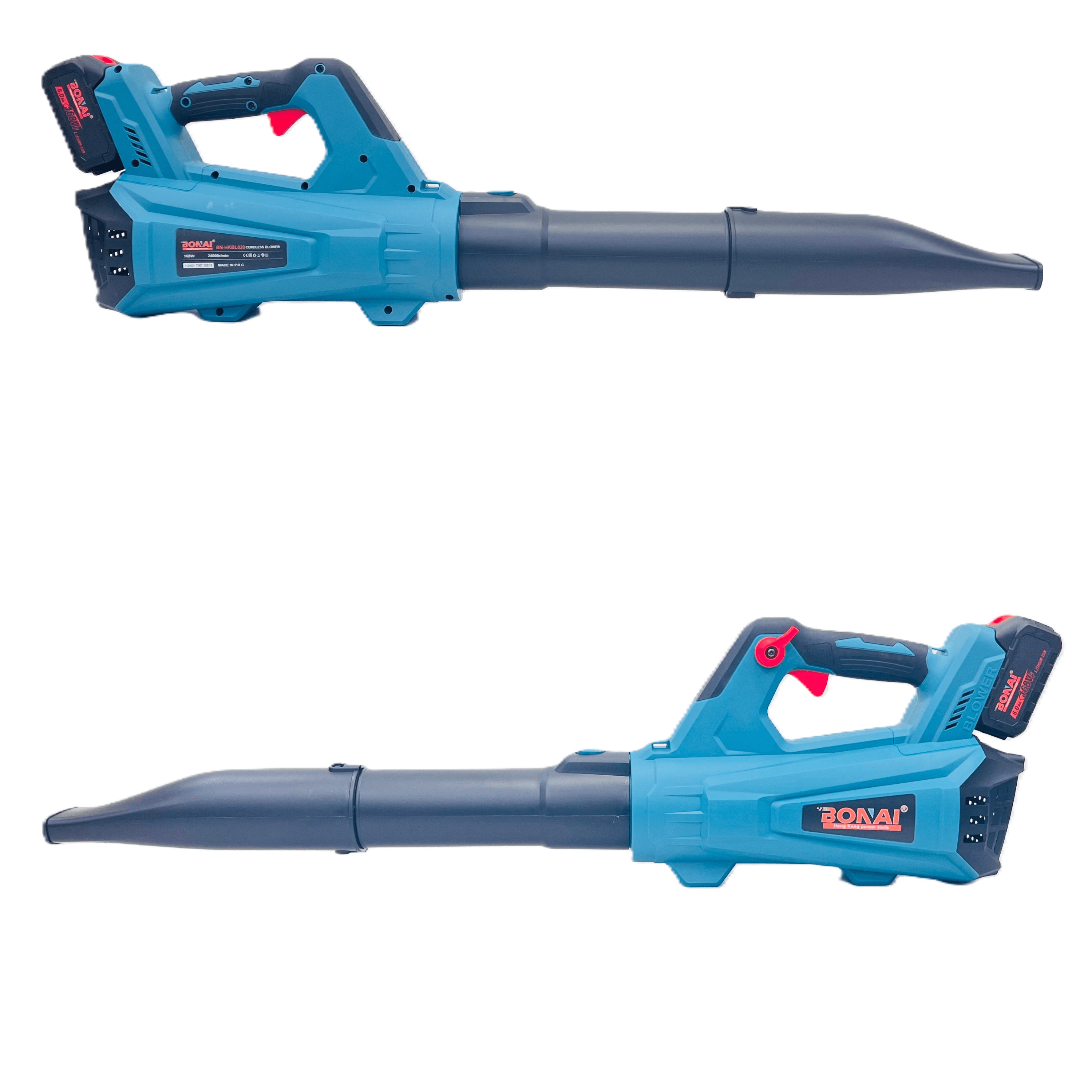 Bonai Cordless Leaf Blower, 168VF Li-Ion Battery, 24000 RPM, Lightweight Portable Blower with 2 Batteries, Charger, and Nozzles for Home, Garden, and Outdoor Cleaning, BN-HKBL020