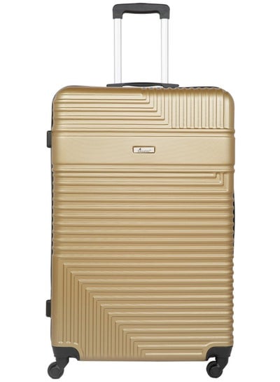 Hard Shell Travel Bags Trolley Luggage Set of 3 Piece Suitcase for Unisex ABS Lightweight with 4 Spinner Wheels KH120 Gold - EMALL