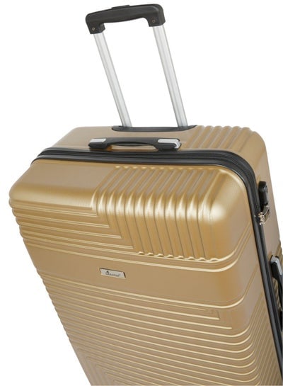 Hard Shell Travel Bags Trolley Luggage Set of 3 Piece Suitcase for Unisex ABS Lightweight with 4 Spinner Wheels KH120 Gold - EMALL