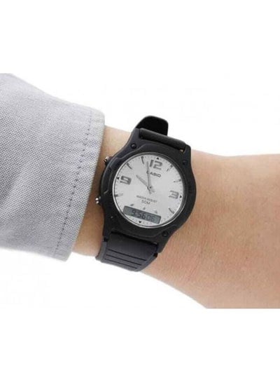 Men's Water Resistant Analog & Digital Watch AW-49HE-7AVUDF - 35 mm - Black - EMALL