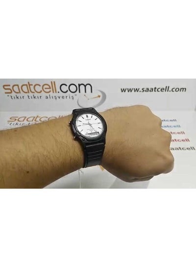 Men's Water Resistant Analog & Digital Watch AW-49HE-7AVUDF - 35 mm - Black - EMALL