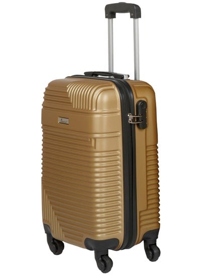 Hard Shell Travel Bags Trolley Luggage Set of 3 Piece Suitcase for Unisex ABS Lightweight with 4 Spinner Wheels KH120 Gold - EMALL