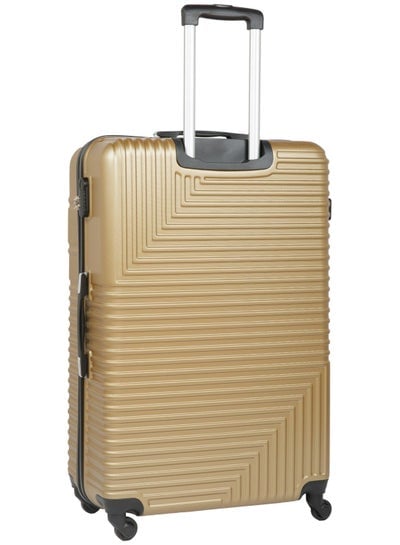 Hard Shell Travel Bags Trolley Luggage Set of 3 Piece Suitcase for Unisex ABS Lightweight with 4 Spinner Wheels KH120 Gold - EMALL