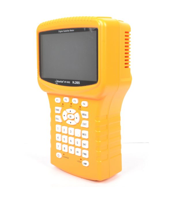 جهاز البحث عن الأقمار الصناعية StarSat SF-002 مع شاشة TFT LCD مقاس 4.3 بوصة، ومصباح LED، وDVB-S/S2، واختبار CCTV، وUSB، والوسائط المتعددة، ومحلل الطيف، وواجهة مستخدم متعددة اللغات