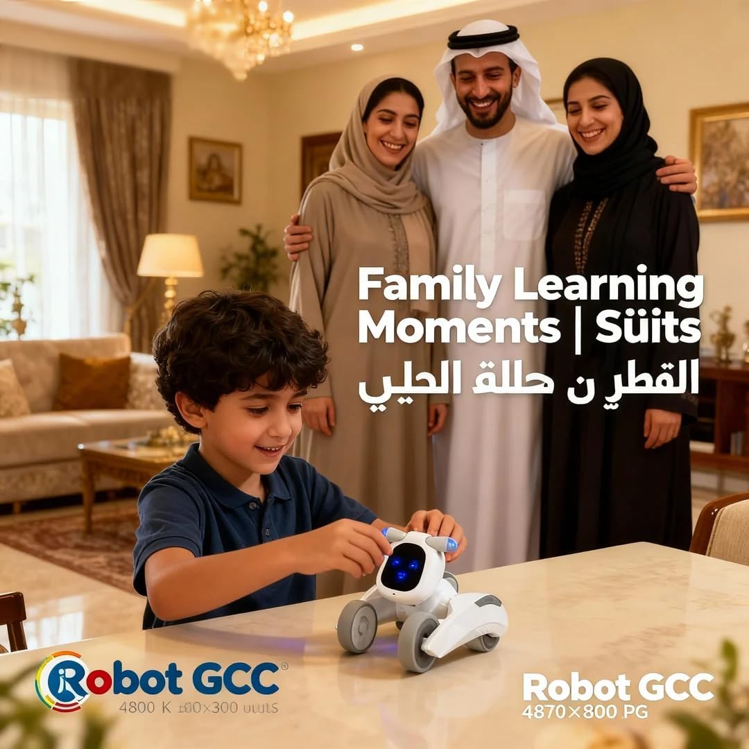 Interactive Robot Dog Toy with Gesture Control, Voice Command, Remote Control, STEM Programming, LED Expression Face, AI Recognition, Educational Smart Robot for Kids