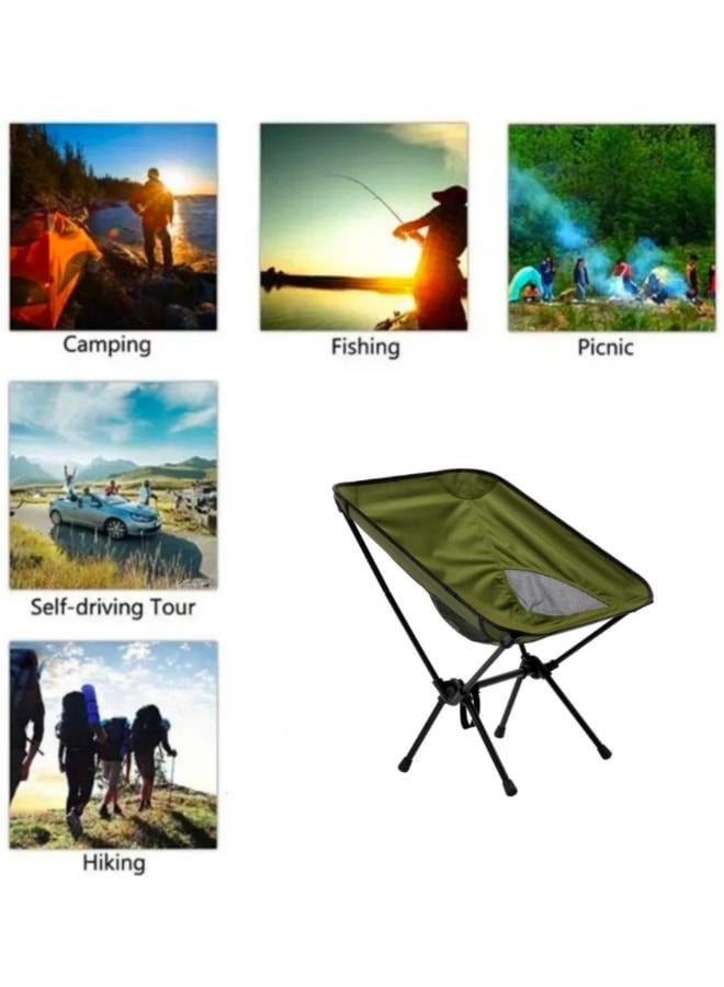 Portable Green Foldable Lawn Chair for Camping and Outdoor Activities
